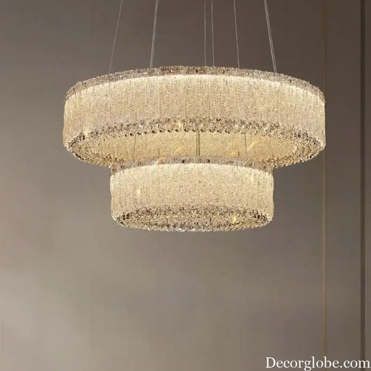 Luxury Gold Crystal Pendant Lamp for Living and Dining Room Chandelier