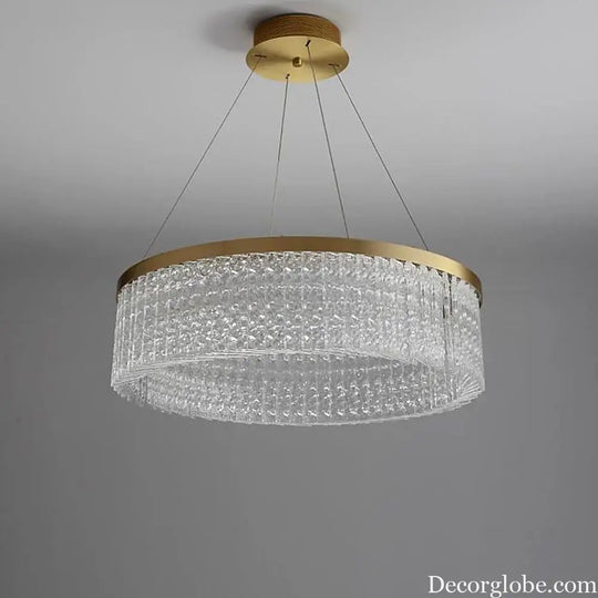 Luxury Circular Crystal Glass LED Pendant Chandelier – Adjustable Height Lighting > Ceiling lights > Chandeliers