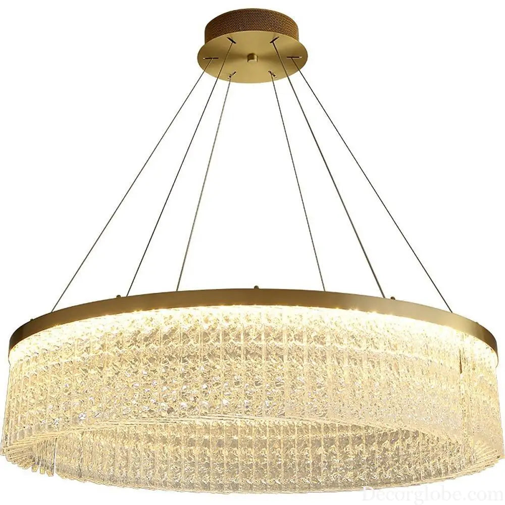 Luxury Circular Crystal Glass LED Pendant Chandelier – Adjustable Height Lighting > Ceiling lights > Chandeliers