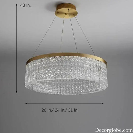 Luxury Circular Crystal Glass LED Pendant Chandelier – Adjustable Height Lighting > Ceiling lights > Chandeliers