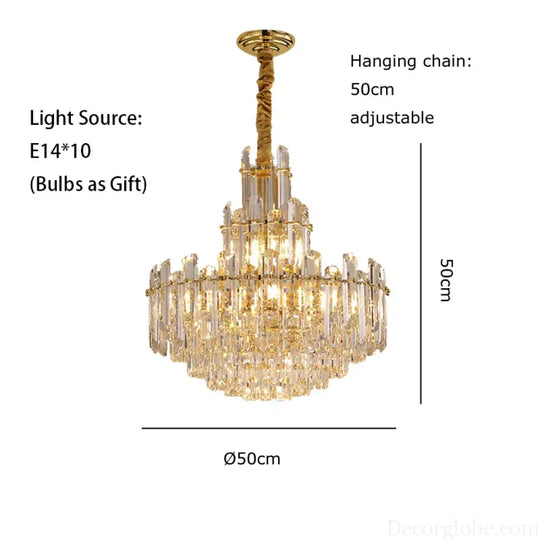 Luxury Gold LED Crystal Pendant Lights - Artistic Ceiling Decor for Maison-Inspired Living Spaces - DecorGlobe