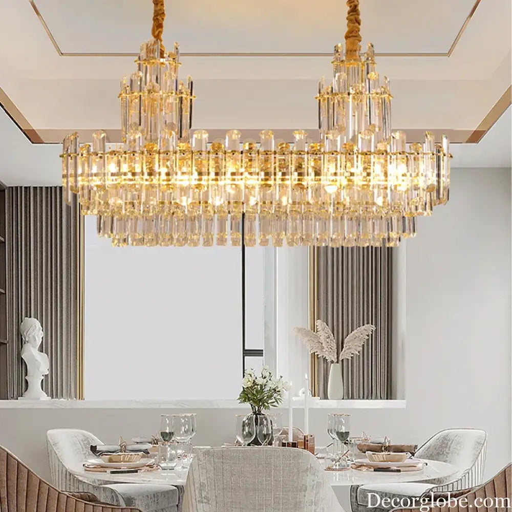Luxury Gold LED Crystal Pendant Lights - Artistic Ceiling Decor for Maison-Inspired Living Spaces - DecorGlobe