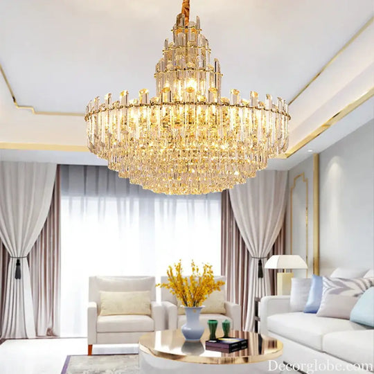 Luxury Gold LED Crystal Pendant Lights - Artistic Ceiling Decor for Maison-Inspired Living Spaces - DecorGlobe