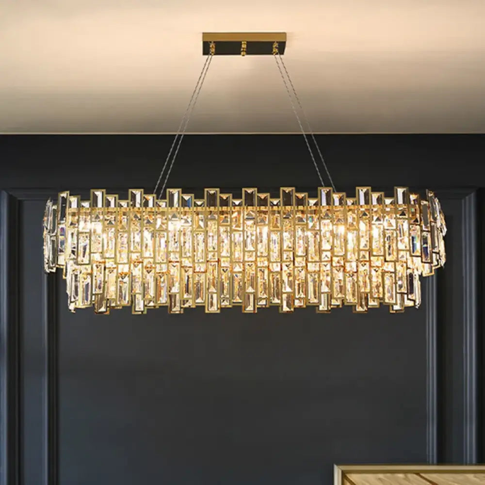 Luxury Golden Crystal LED Ceiling Lamp - Modern Round Ceiling Chandelier for Dining and Living Rooms - DecorGlobe