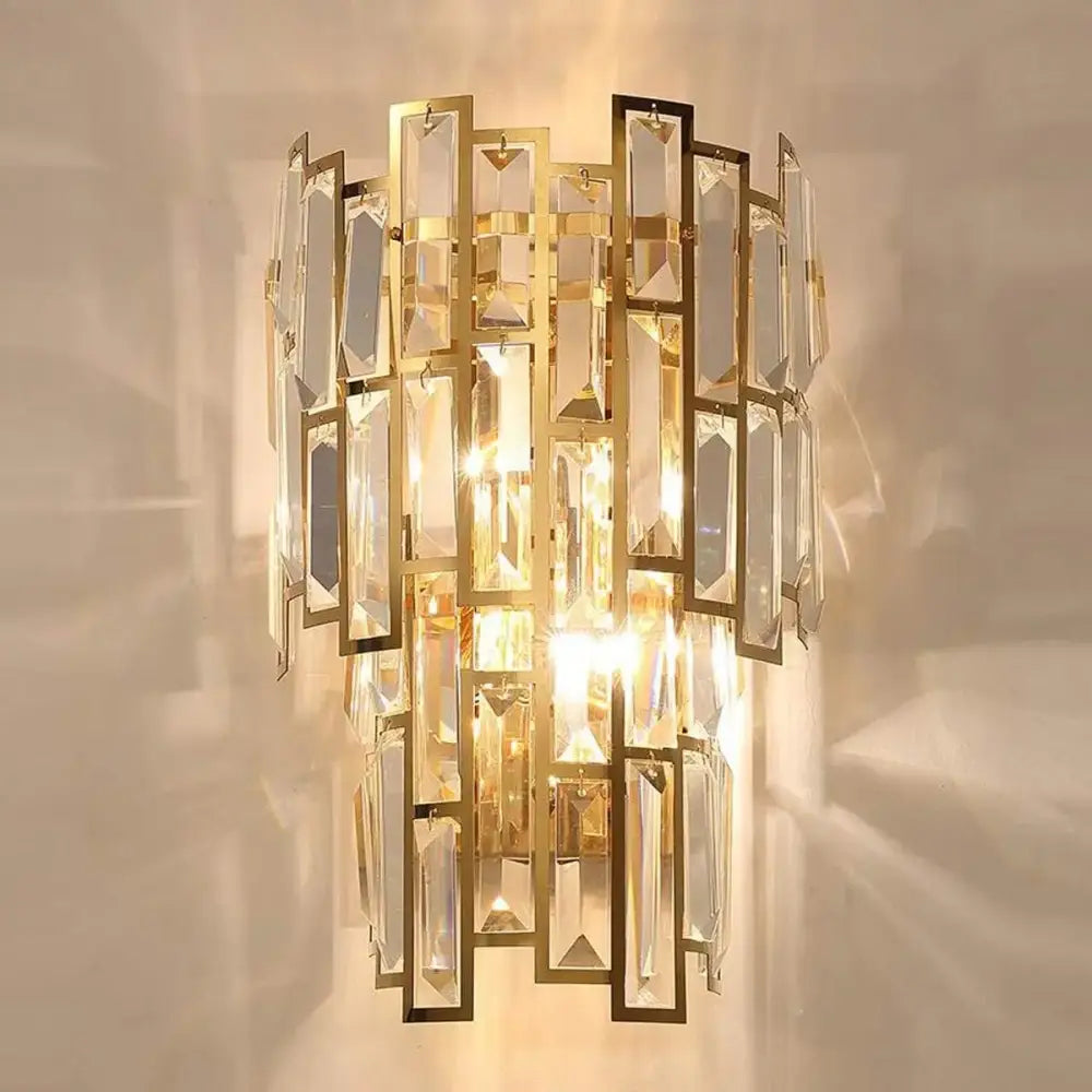 Luxury Golden Crystal LED Ceiling Lamp - Modern Round Ceiling Chandelier for Dining and Living Rooms - DecorGlobe