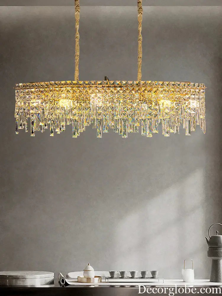 Elegant Golden Round Chandelier - A Creative New Design for Living Rooms, Dining Rooms, and More - DecorGlobe