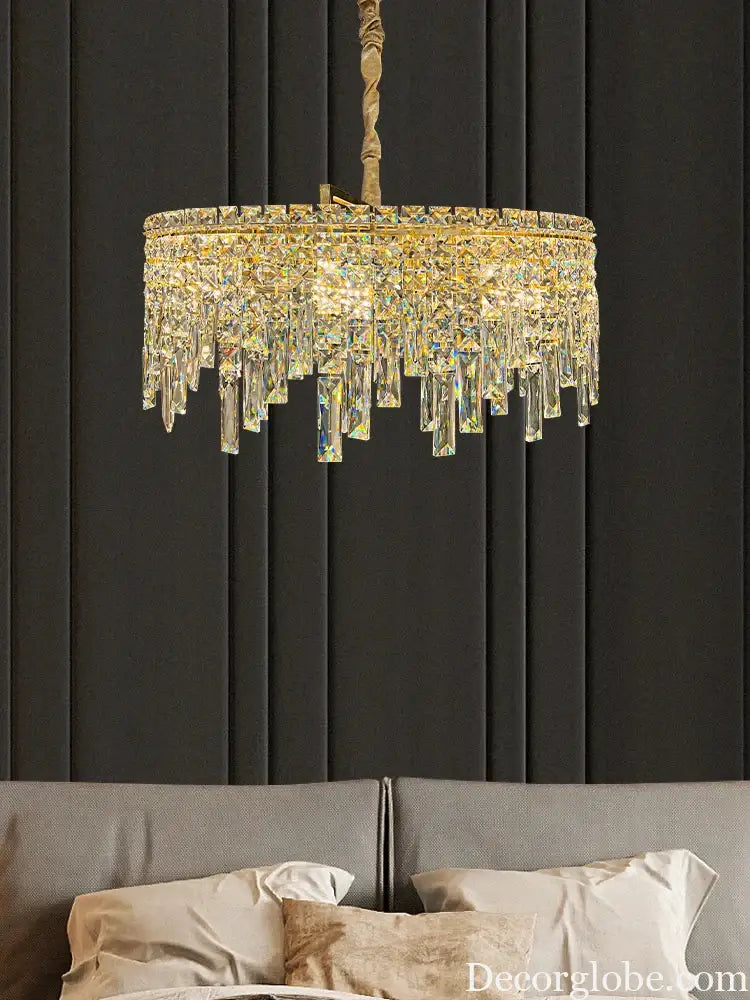Elegant Golden Round Chandelier - A Creative New Design for Living Rooms, Dining Rooms, and More - DecorGlobe