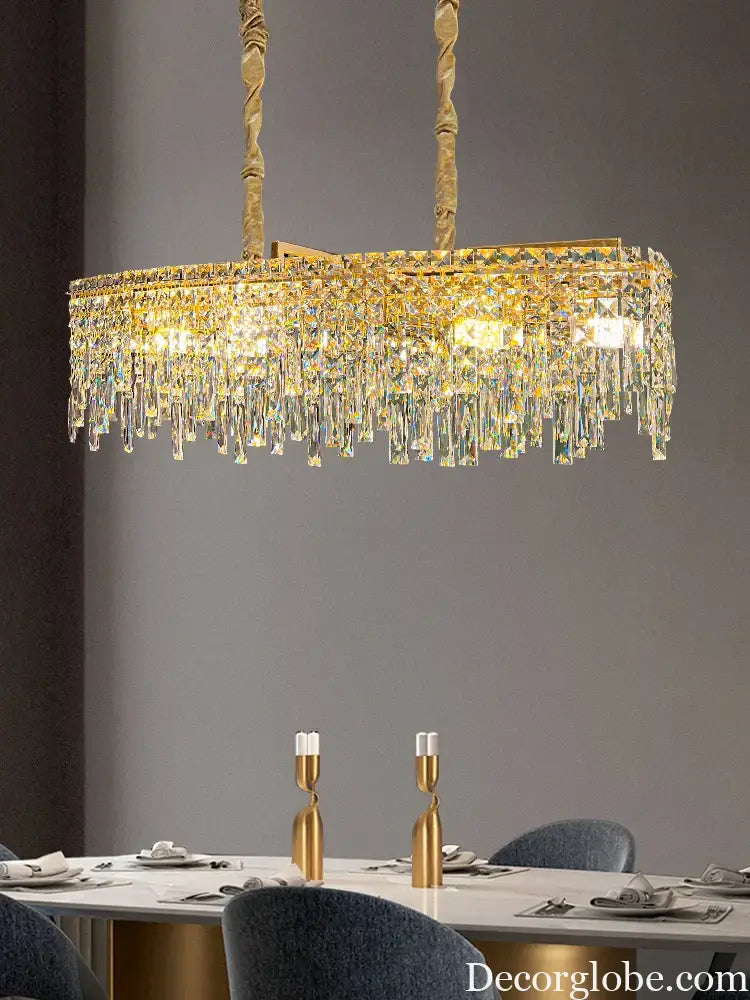 Elegant Golden Round Chandelier - A Creative New Design for Living Rooms, Dining Rooms, and More - DecorGlobe