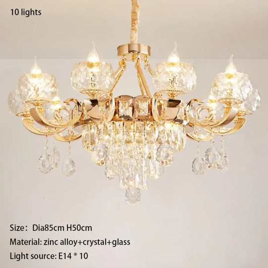 Grand European Style Crystal Pendant Lamp - High-Grade Luxury for Living Rooms, Dining Areas, and Bedrooms - DecorGlobe