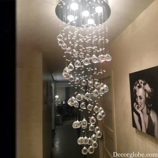 Haisley Modern Crystal Chandelier - Flush Mount Ceiling Light with 5 Lights - DecorGlobe