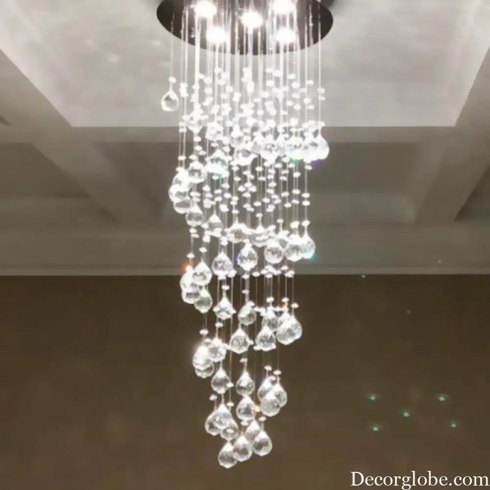 Haisley Modern Crystal Chandelier - Flush Mount Ceiling Light with 5 Lights - DecorGlobe