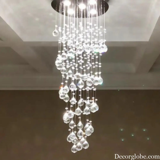 Haisley Modern Crystal Chandelier - Flush Mount Ceiling Light with 5 Lights - DecorGlobe