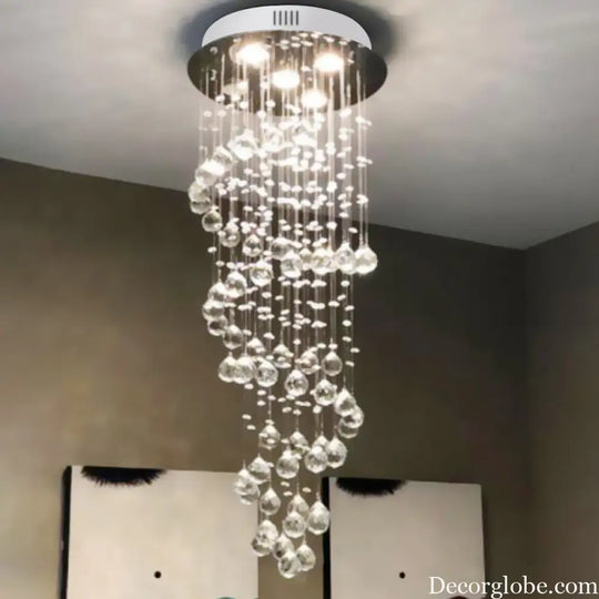 Haisley Modern Crystal Chandelier - Flush Mount Ceiling Light with 5 Lights - DecorGlobe