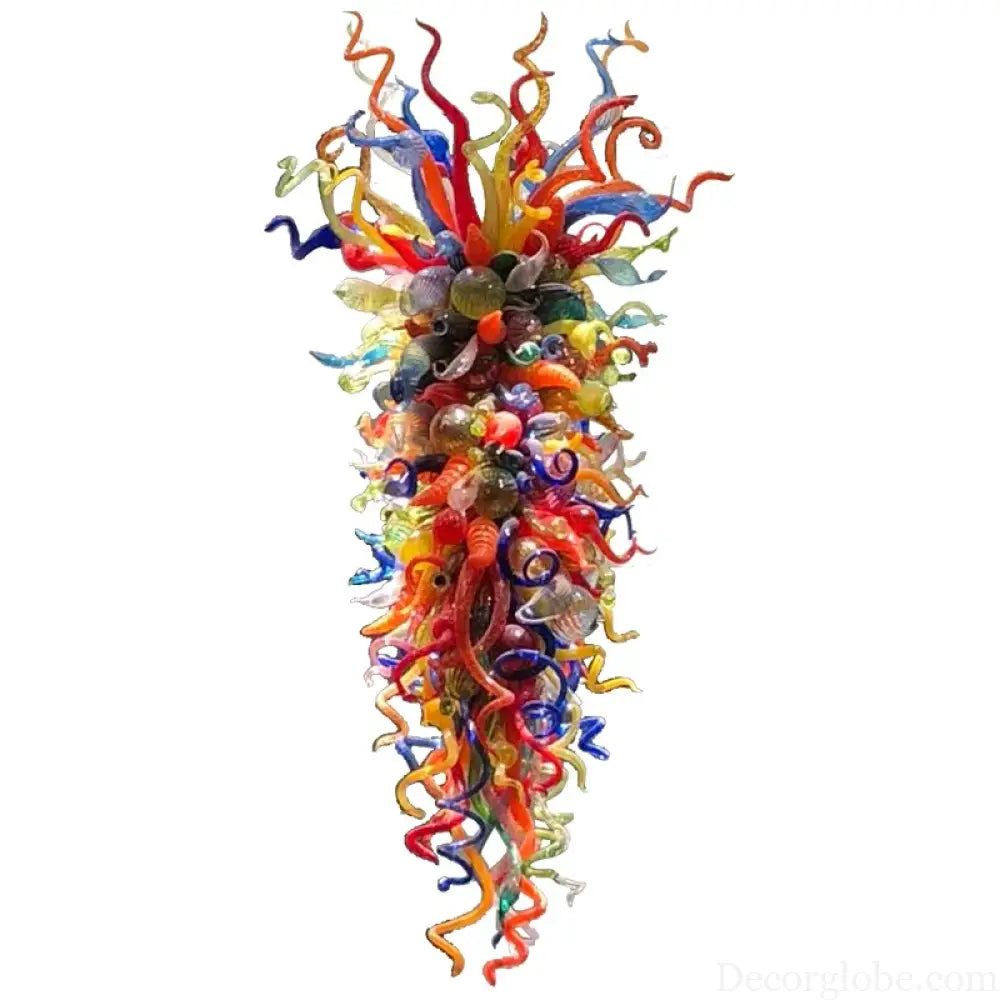 NYVRA Hand-Blown Stained Glass Staircase Duplex Chandelier chandelier