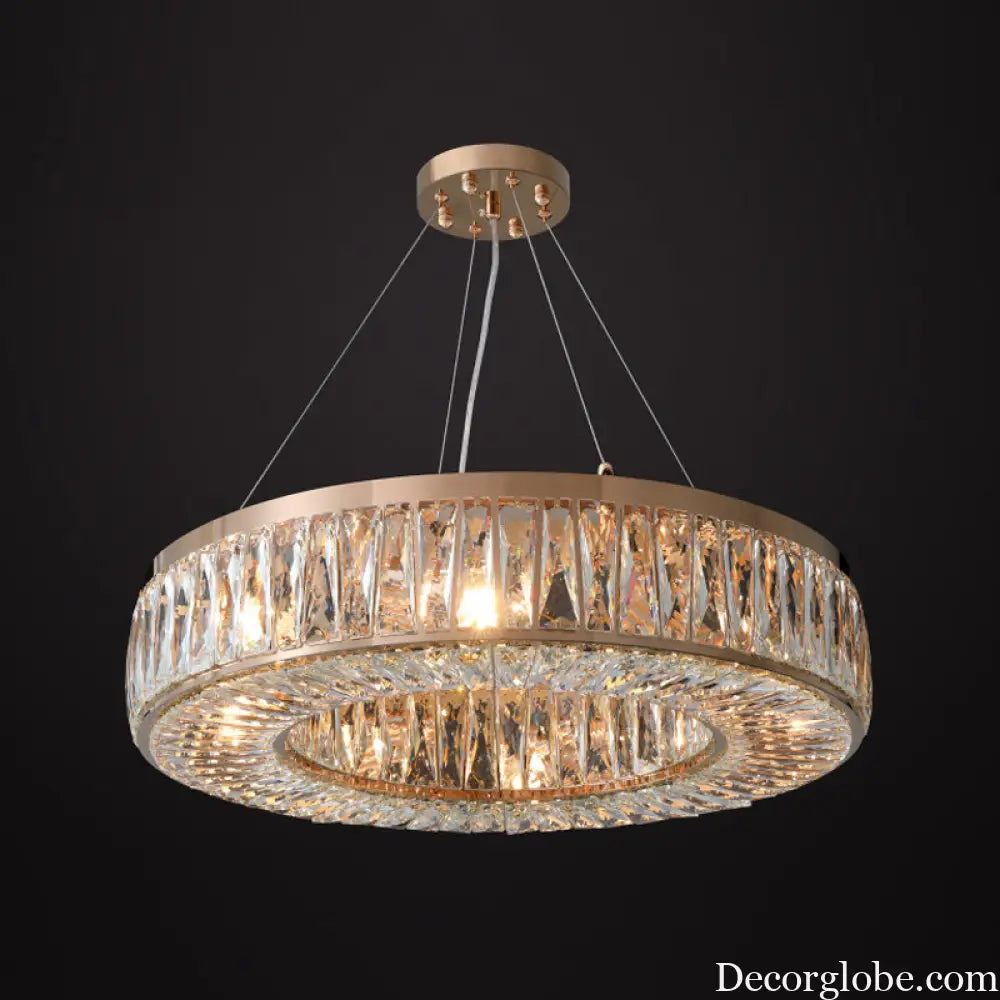 Harmony: Modern Gold Chandelier with Cascading Crystals - DecorGlobe