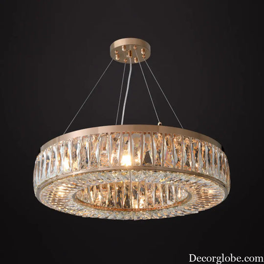 Harmony: Modern Gold Chandelier with Cascading Crystals - DecorGlobe
