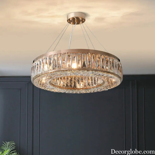 Harmony: Modern Gold Chandelier with Cascading Crystals - DecorGlobe