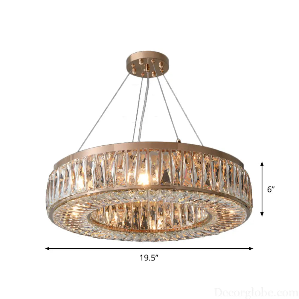 Harmony: Modern Gold Chandelier with Cascading Crystals - DecorGlobe