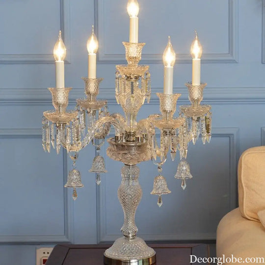 Light Luxury Romantic and Warm Living Room Hotel Restaurant Wedding Crystal Table Lamp European Style Villa Dimmable