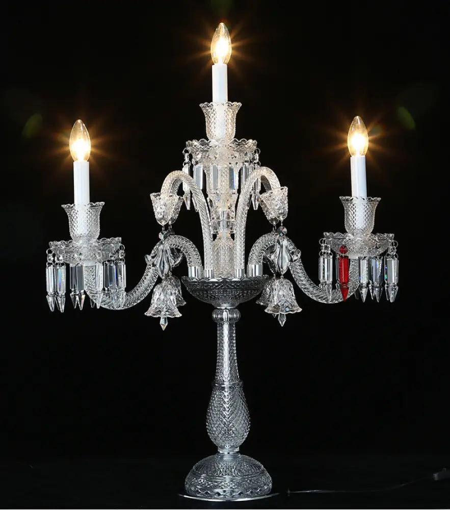 Light Luxury Romantic and Warm Living Room Hotel Restaurant Wedding Crystal Table Lamp European Style Villa Dimmable