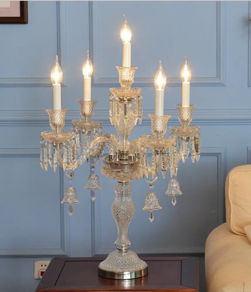 Light Luxury Romantic and Warm Living Room Hotel Restaurant Wedding Crystal Table Lamp European Style Villa Dimmable