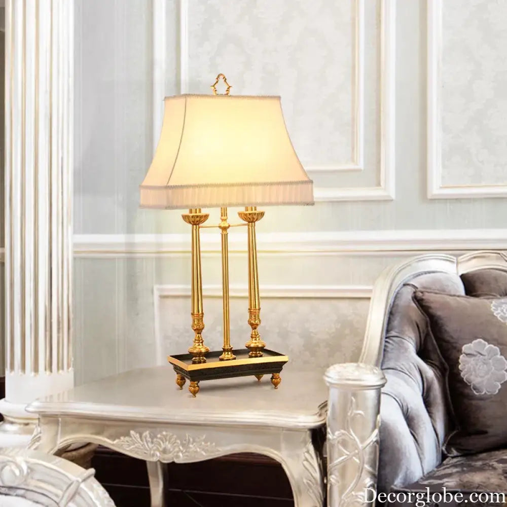 European Luxury Copper Desk Lamp for Bedroom Living Room and Study - 1 lamp D40 H79cm-yel / other - Table Lamp