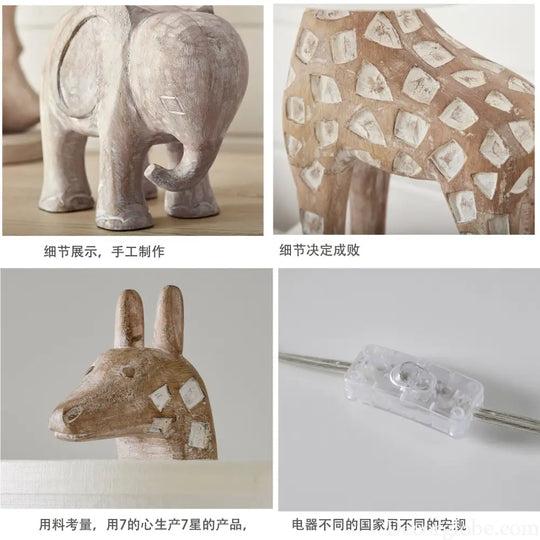French-Style Vintage Bedroom Bedside Animal Table Lamp American-Style Cozy Creative Decorative Lighting for Children’s