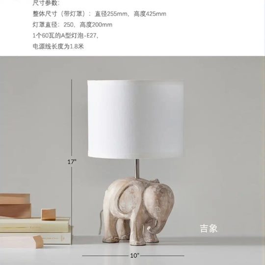 French-Style Vintage Bedroom Bedside Animal Table Lamp American-Style Cozy Creative Decorative Lighting for Children’s