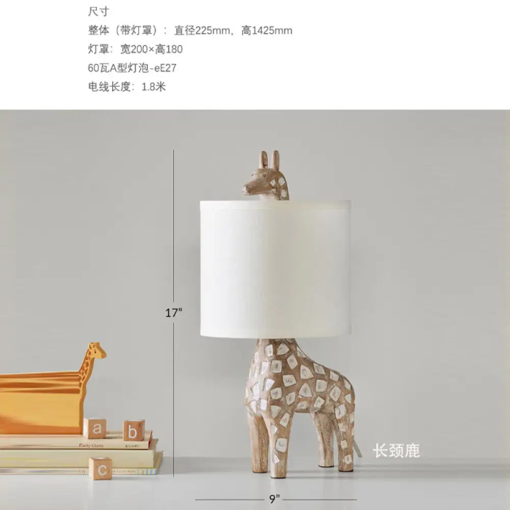 French-Style Vintage Bedroom Bedside Animal Table Lamp American-Style Cozy Creative Decorative Lighting for Children’s