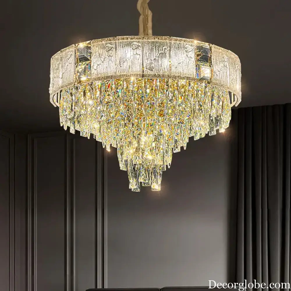 High-End Crystal Chandelier - Elegance and Artistry for Villa Living Spaces - DecorGlobe