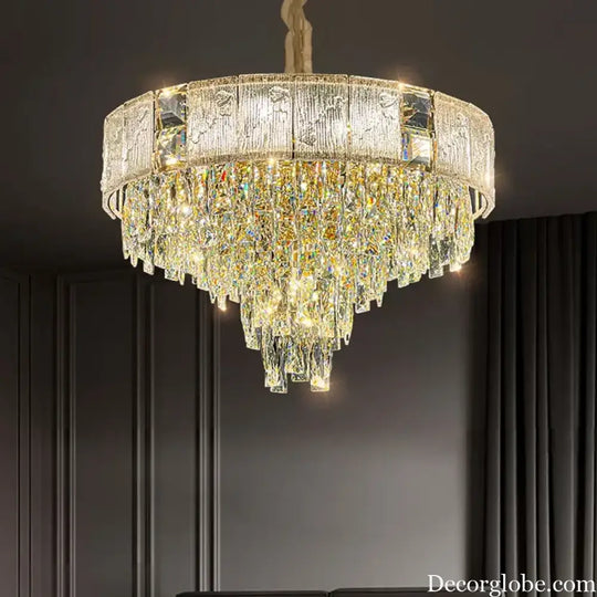 High-End Crystal Chandelier - Elegance and Artistry for Villa Living Spaces - DecorGlobe