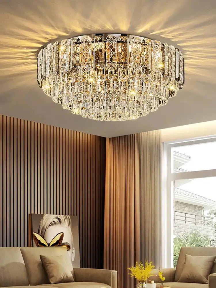 High-End Crystal Ceiling Lamp - Latest Light Luxury Design for Dining Rooms, an Exquisite Main Lamp Chandelier - DecorGlobe