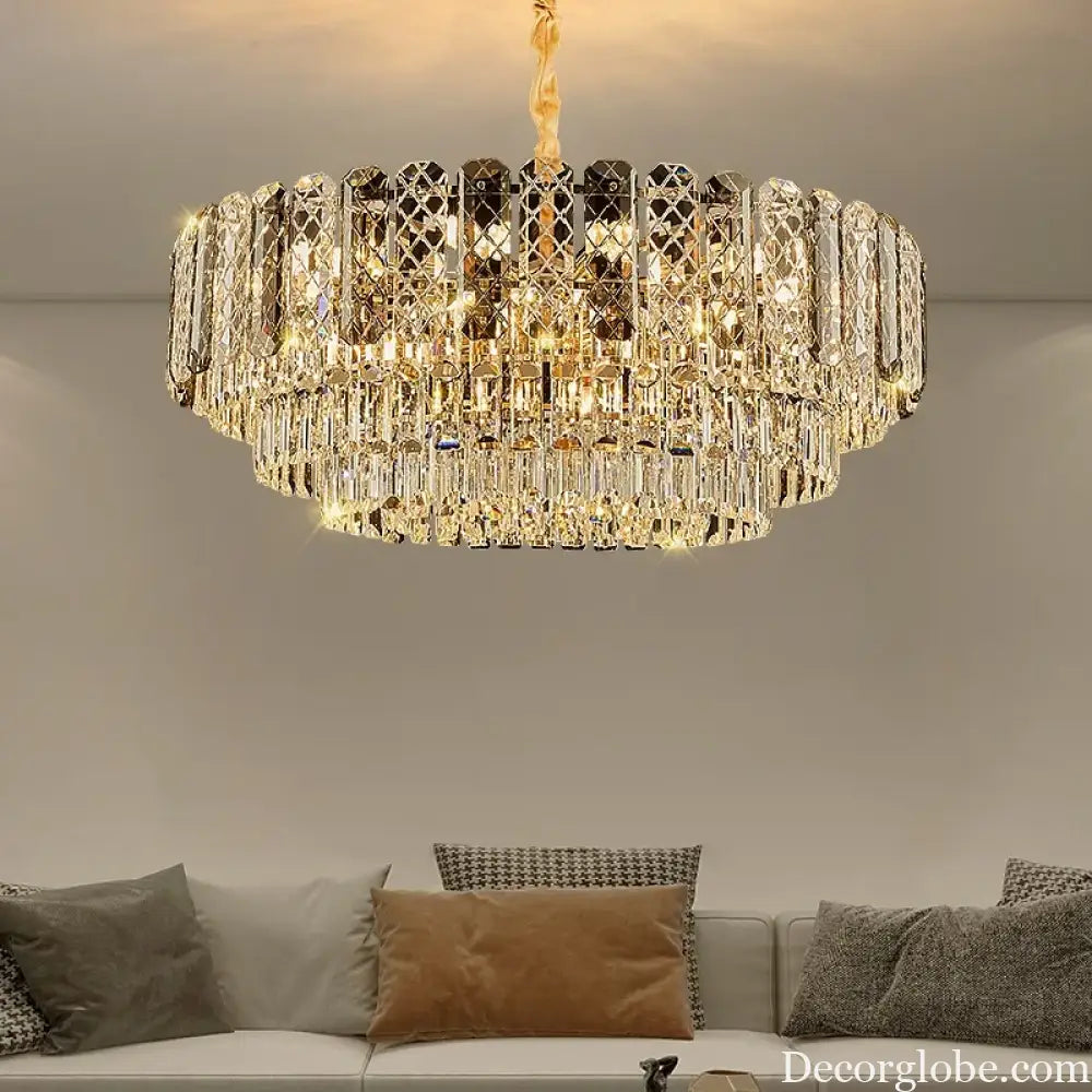 High-End Crystal Ceiling Lamp - Latest Light Luxury Design for Dining Rooms, an Exquisite Main Lamp Chandelier - DecorGlobe