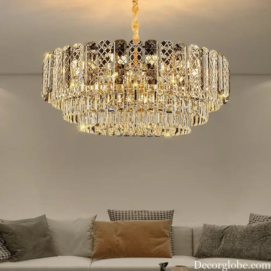 High-End Crystal Ceiling Lamp - Latest Light Luxury Design for Dining Rooms, an Exquisite Main Lamp Chandelier - DecorGlobe