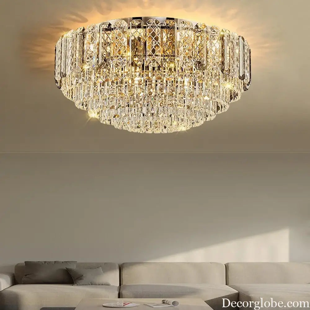 High-End Crystal Ceiling Lamp - Latest Light Luxury Design for Dining Rooms, an Exquisite Main Lamp Chandelier - DecorGlobe