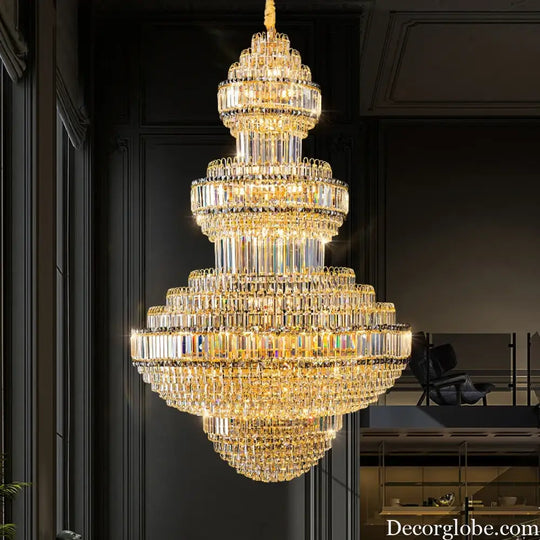 Luxury Hollow Crystal Pendant Chandelier for Villa and Hotel Lobby Chandelier