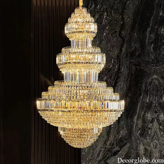 Luxury Hollow Crystal Pendant Chandelier for Villa and Hotel Lobby Chandelier