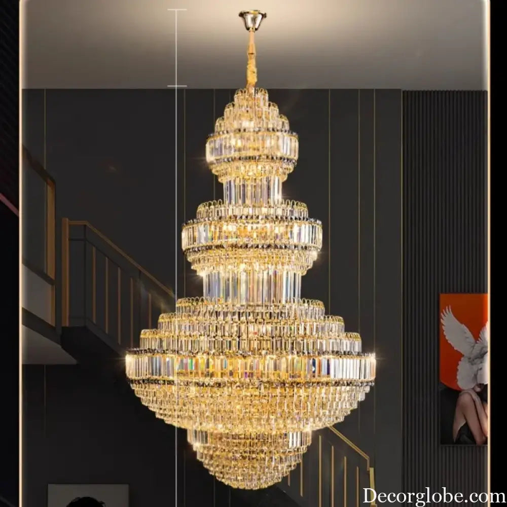 Luxury Hollow Crystal Pendant Chandelier for Villa and Hotel Lobby Chandelier