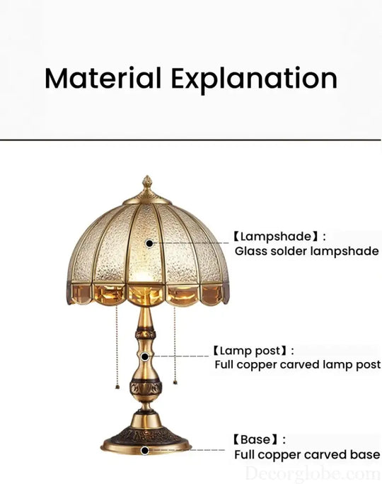 Camille European Copper LED Floor Lamp Retro Standing Light - Floor lamp