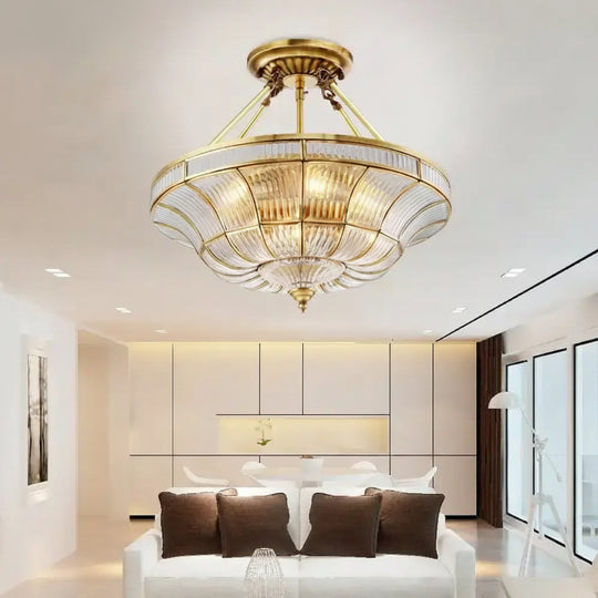 Nordic Copper Glass Circular Ceiling Light For Aisle Restaurant Bar Living Room Bedroom Household LED Lighting Fixtures