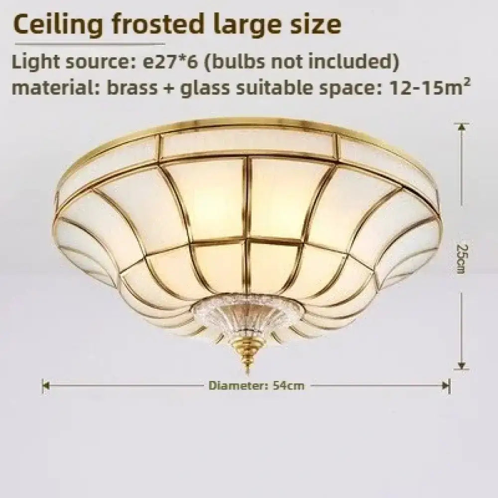 Nordic Copper Glass Circular Ceiling Light For Aisle Restaurant Bar Living Room Bedroom Household LED Lighting Fixtures