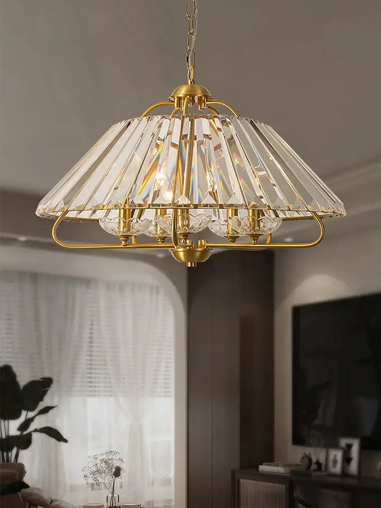 Luxury Brass K9 Crystal Modern Pendant Light LED Home Restaurant Ceiling Chandelier Hallway Hanging Lamp Dining Table