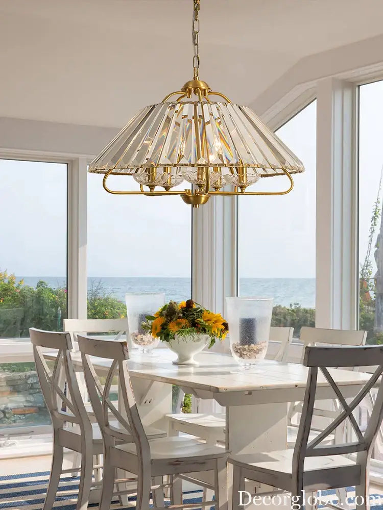 Luxury Brass K9 Crystal Modern Pendant Light LED Home Restaurant Ceiling Chandelier Hallway Hanging Lamp Dining Table