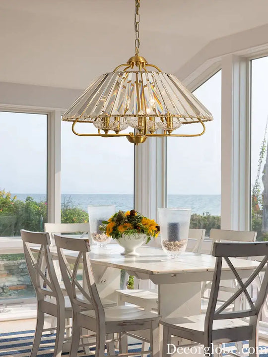 Luxury Brass K9 Crystal Modern Pendant Light LED Home Restaurant Ceiling Chandelier Hallway Hanging Lamp Dining Table