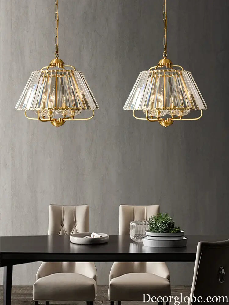 Luxury Brass K9 Crystal Modern Pendant Light LED Home Restaurant Ceiling Chandelier Hallway Hanging Lamp Dining Table