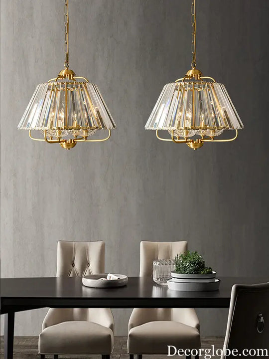 Luxury Brass K9 Crystal Modern Pendant Light LED Home Restaurant Ceiling Chandelier Hallway Hanging Lamp Dining Table