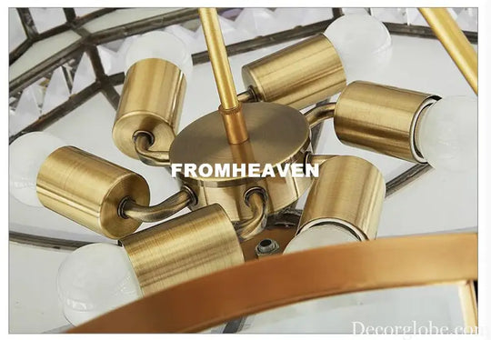 European Bronze Semi-Ceiling Style Aisle Bedroom Study Balcony Ceiling Lamp Simple Circle Bronze Ceiling Lighting
