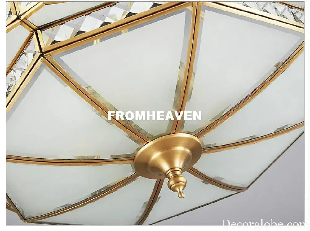 European Bronze Semi-Ceiling Style Aisle Bedroom Study Balcony Ceiling Lamp Simple Circle Bronze Ceiling Lighting