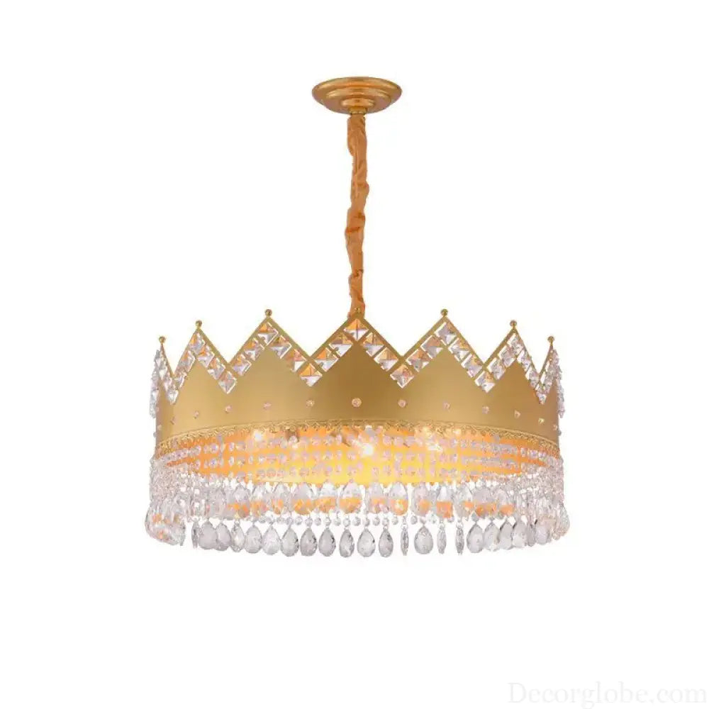 Elegant French Pastoral Golden Crystal Chandelier - Perfect for Living Rooms, Dining Rooms, Bedrooms, and Entrances - DecorGlobe