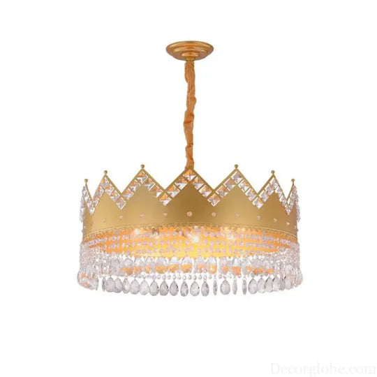 Elegant French Pastoral Golden Crystal Chandelier - Perfect for Living Rooms, Dining Rooms, Bedrooms, and Entrances - DecorGlobe